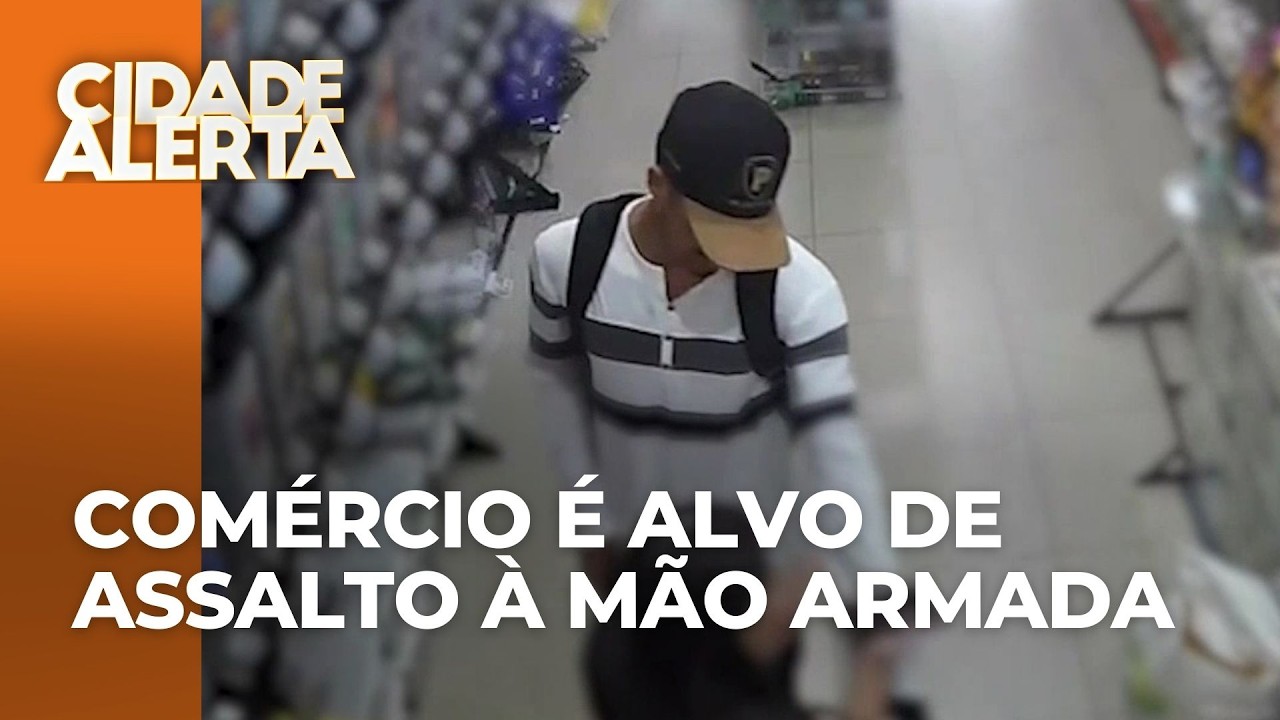 Comércio é alvo de assalto à mão armada em avenida de Maringá; suspeito levou dinheiro e moto
