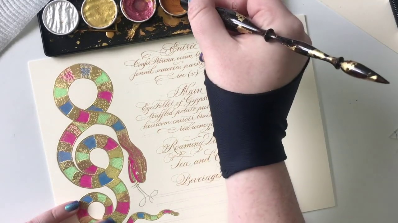 Creating a menu with gold calligraphy