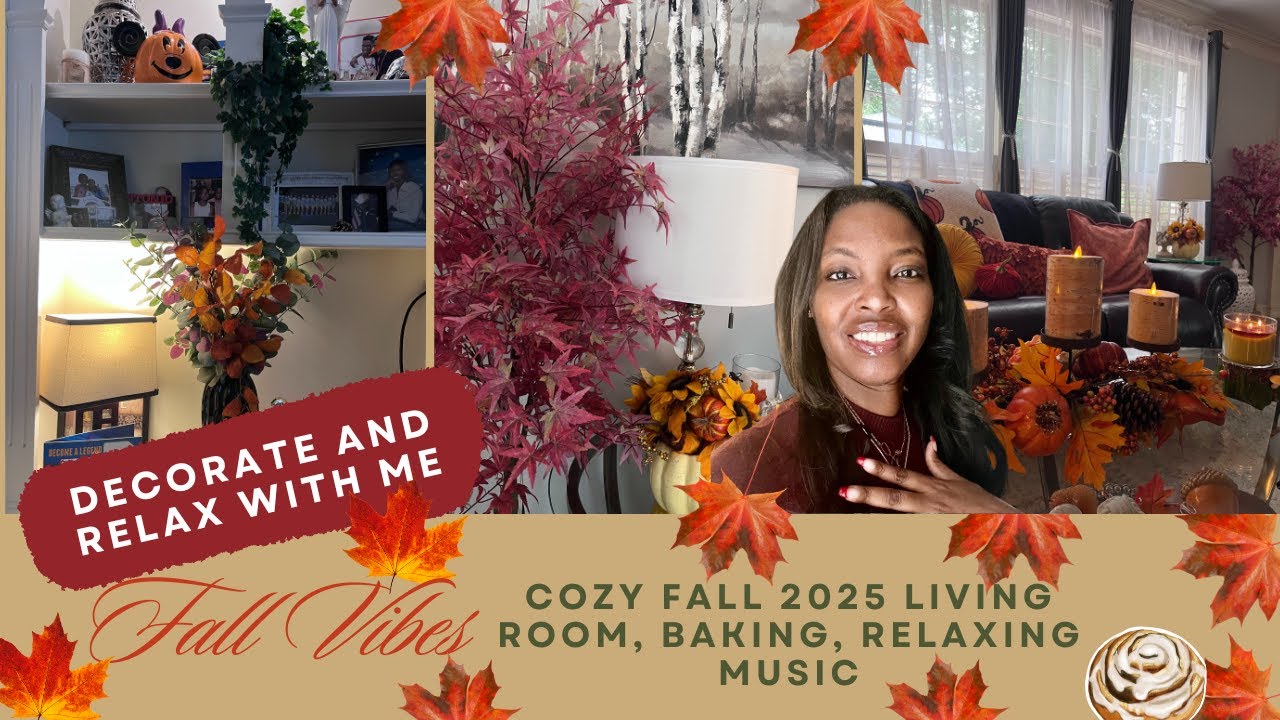 Spend a Cozy Fall Day with Me | Traditional Fall Living Room Transformation | Bake | Relaxing Music🍂