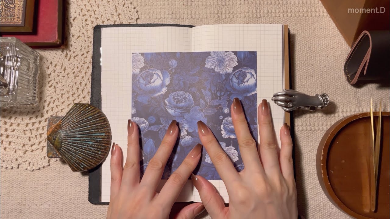 ASMR 푸른 숲으로 산책갈래요? 다이어리 꾸미기 Art Journaling #scrapbooking #papertherapy #コラージュ #collage 다꾸