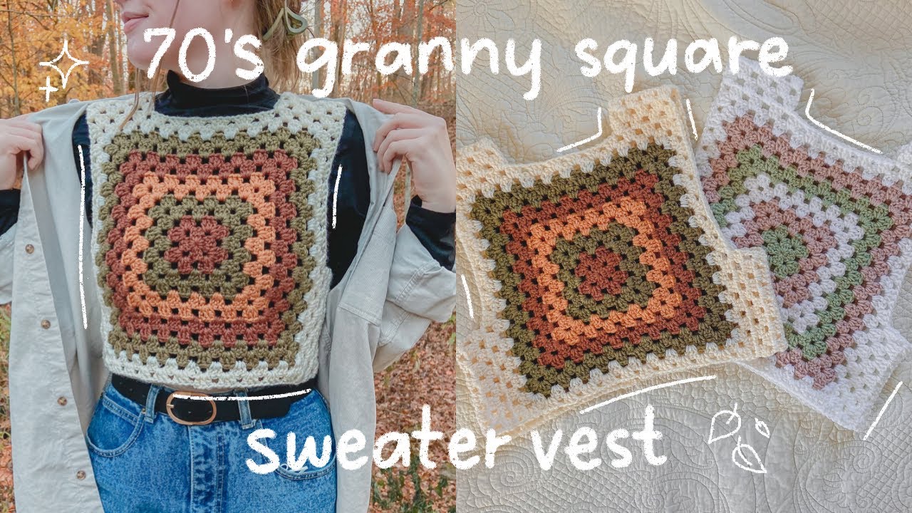 EASY 70’s Inspired Crochet Granny Square Vest | Hayhay Crochet