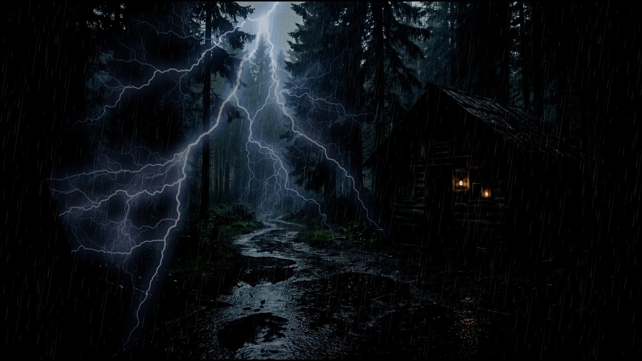 No Ads🌧️Sleep Instantly😴Rainfall & Fireplace Sounds in a Forest Attic for Relaxation & Ultimate Calm