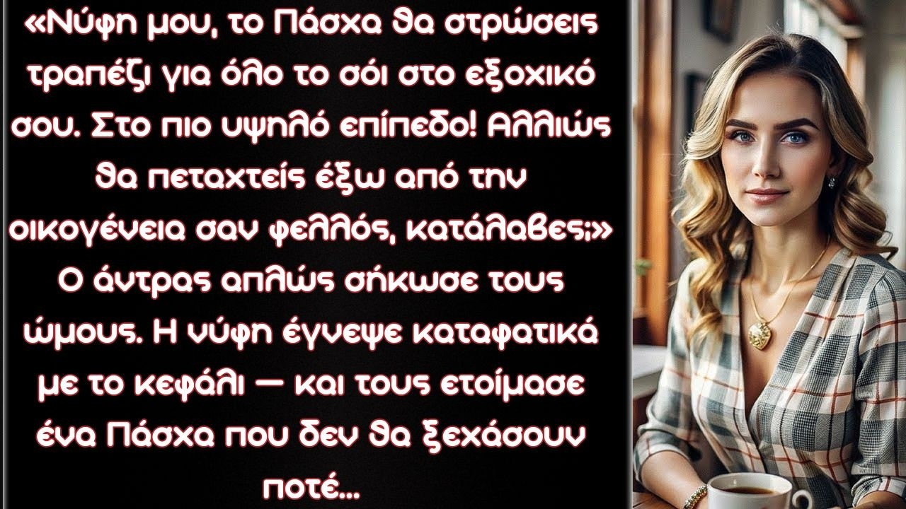 Νύφη μου, το Πάσχα θα στρώσεις τραπέζι για όλο το σόι στο εξοχικό σου. Στο πιο υψηλό επίπεδο! Αλλιώς