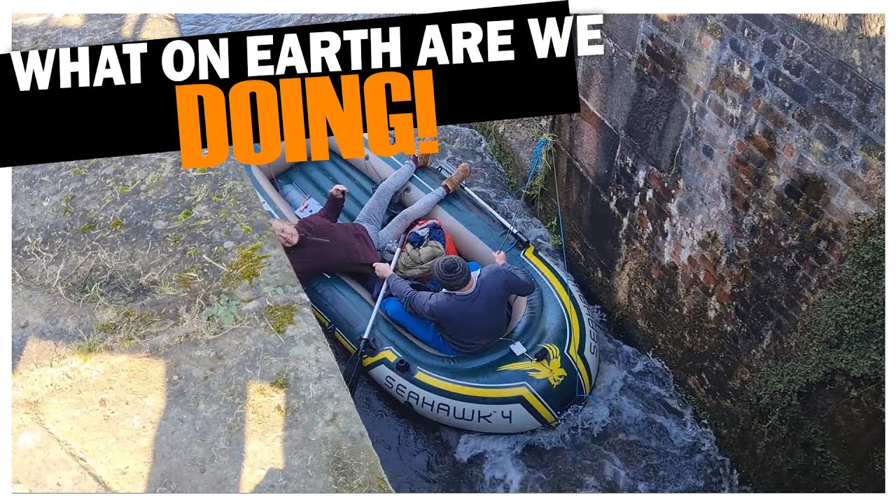 TINY Inflatable Dinghy VS MASSIVE CANAL LOCK! Mum FALLS IN The CANAL...