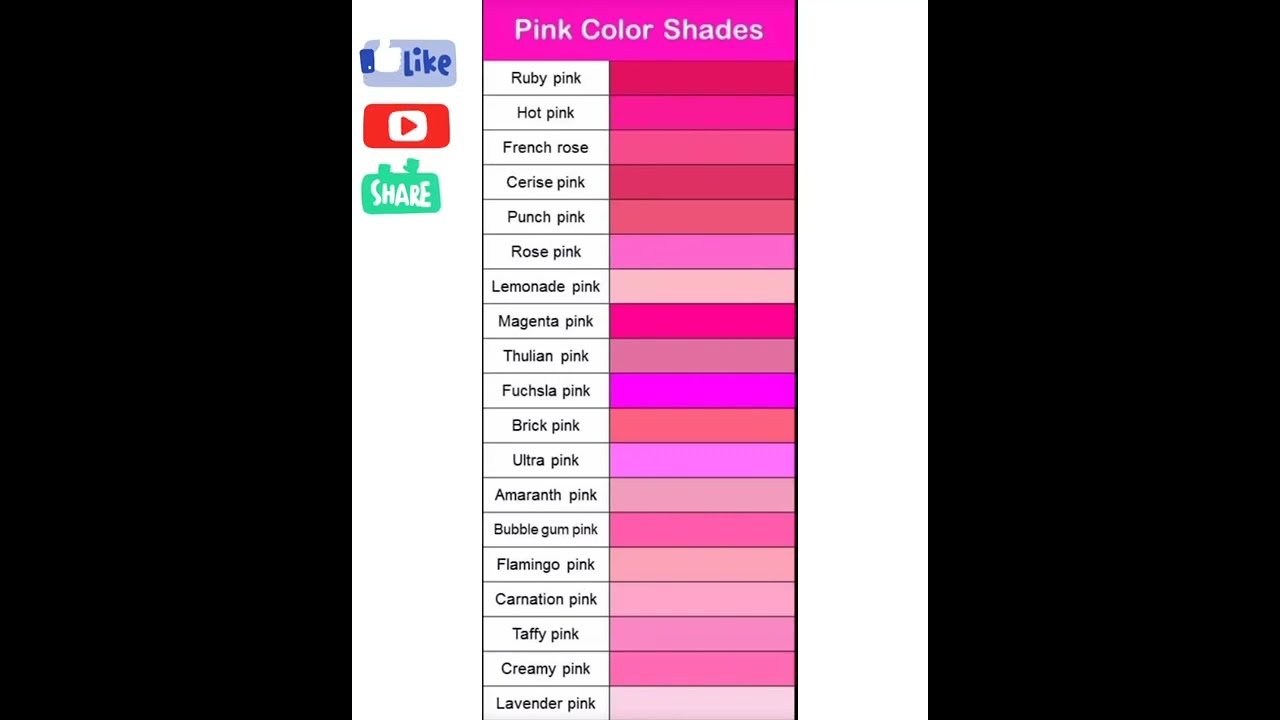 Pink color shades