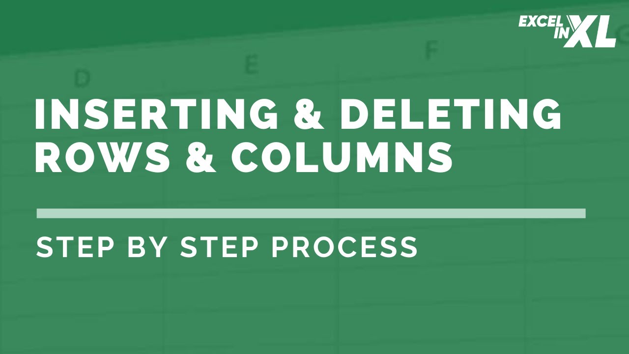 Inserting and Deleting Rows and Columns in Excel | Step by Step Process