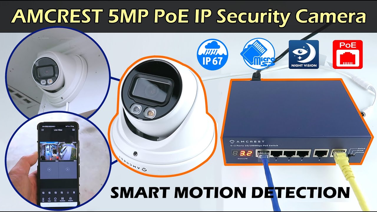 AMCREST 5MP PoE IP Security Camera Review | IP5M-T1277EW-AI