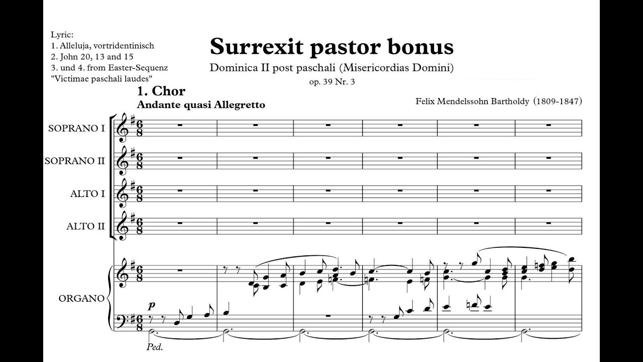 Mendelssohn Bartholdy, Felix (1809 - 1847) Surrexit Pastor Bonus, op. 39 No. 3, MWV B 23.