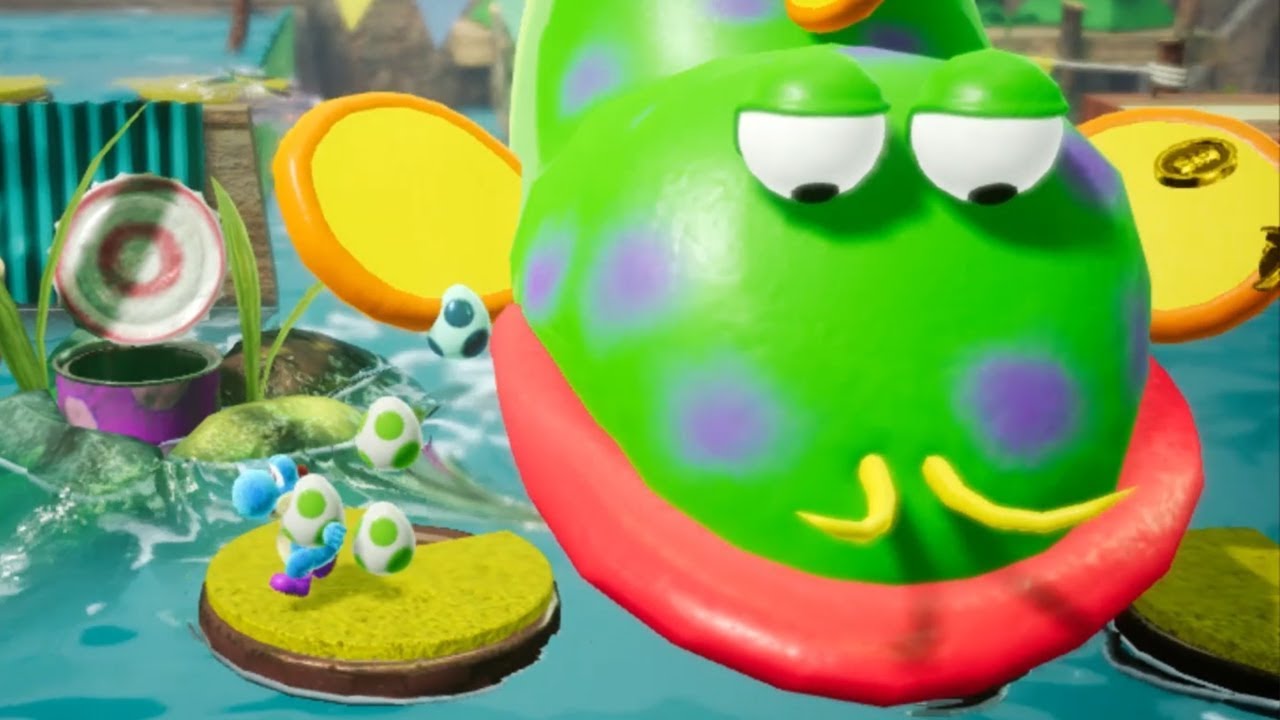 Yoshi's Crafted World - 100% Walkthrough - Ride the River - Front & Flip Side