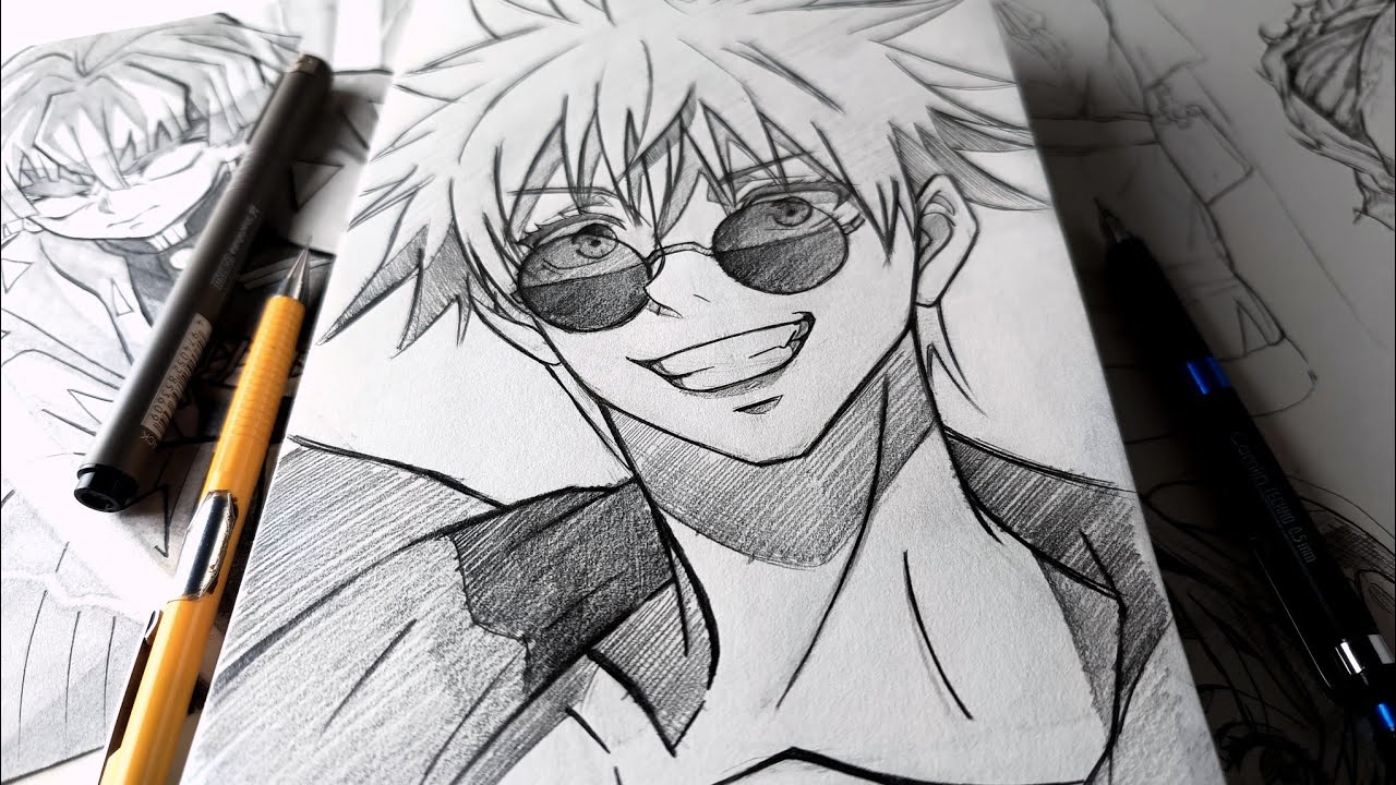 HOW TO DRAW GOJO STEP BY STEP TUTORIAL (jujutsu kaisen)