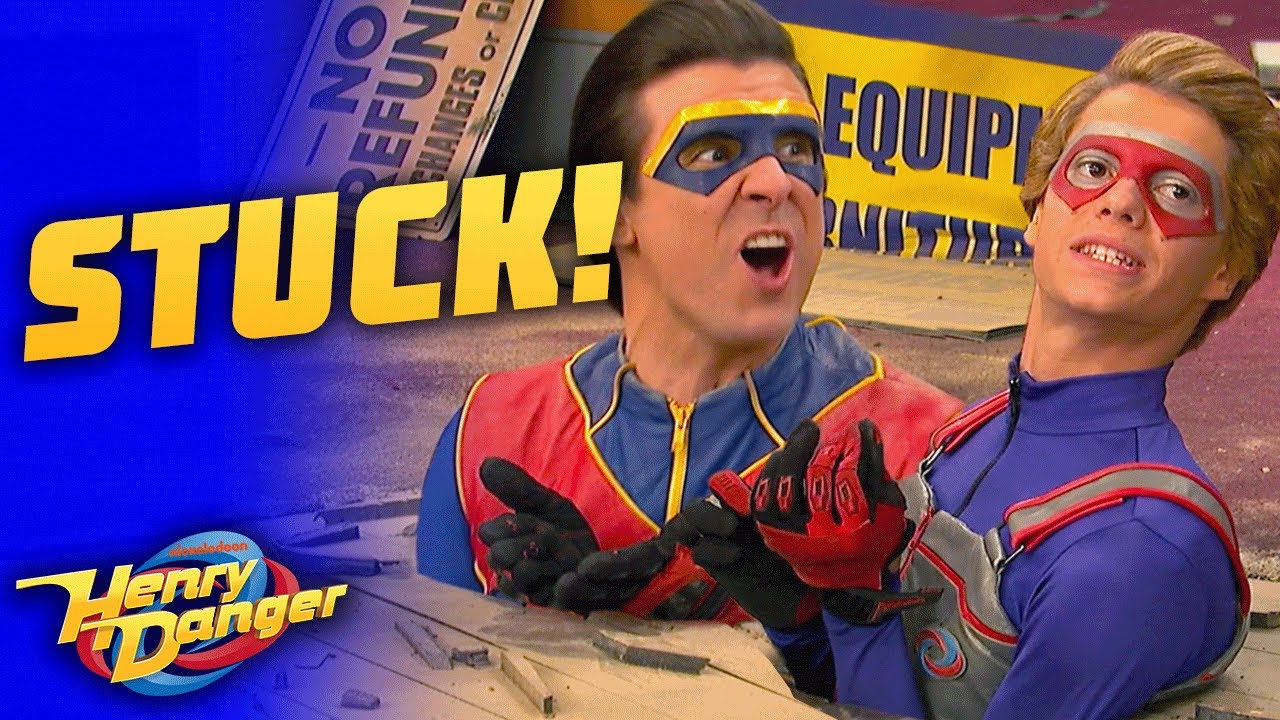 Kid Danger and Captain Man are STUCK in 2 Holes! | Henry Danger
