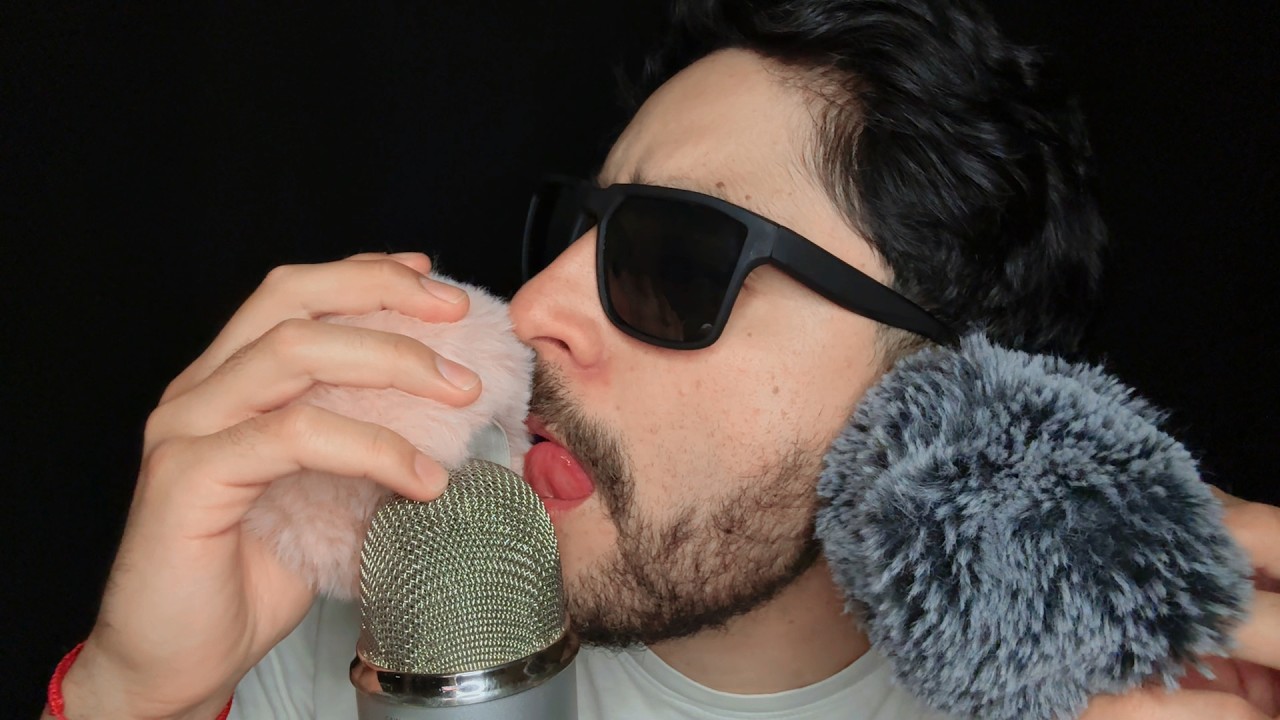 ASMR Extremely Gentle Head Massage With Mouth Sounds (Fluffy Mic Cover Battle)