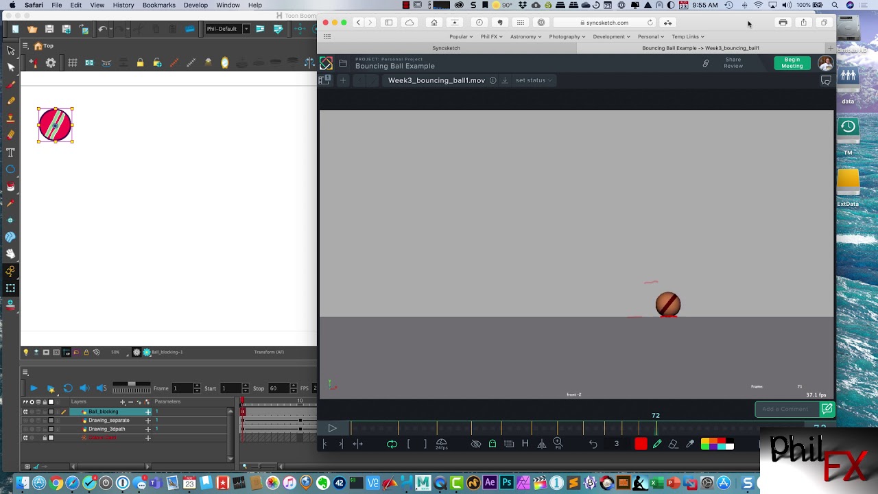 The Bouncing Ball in Toon Boom Harmony Part1 - Blocking