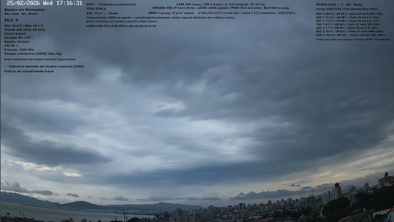 25/02/2026 - Time-lapse das Nuvens | Últimas 24h 