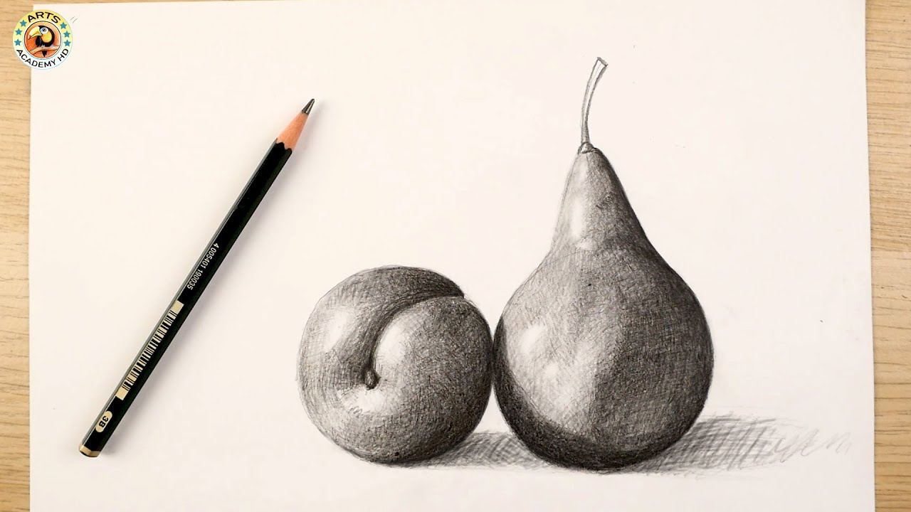how to draw  fruit | fruit drawing | pencil draw | arts academy | رسم فواكه | رسم بقلم الرصاص | رسم