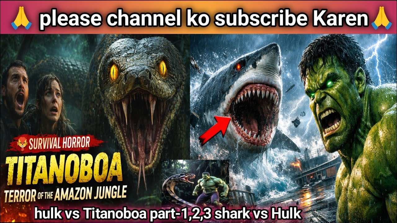 Part - 1,2,3 ।‌ Hulk vs Titanoboa । Shark Vs ship । Sher Aur Siyar । Hulk ।