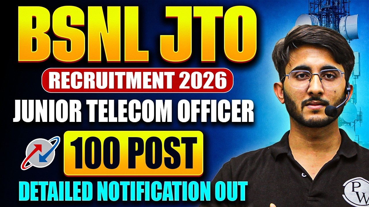 BSNL JTO Recruitment 2026 💥 | 100 Junior Telecom Officer Posts Announced | Detailed Notification Out