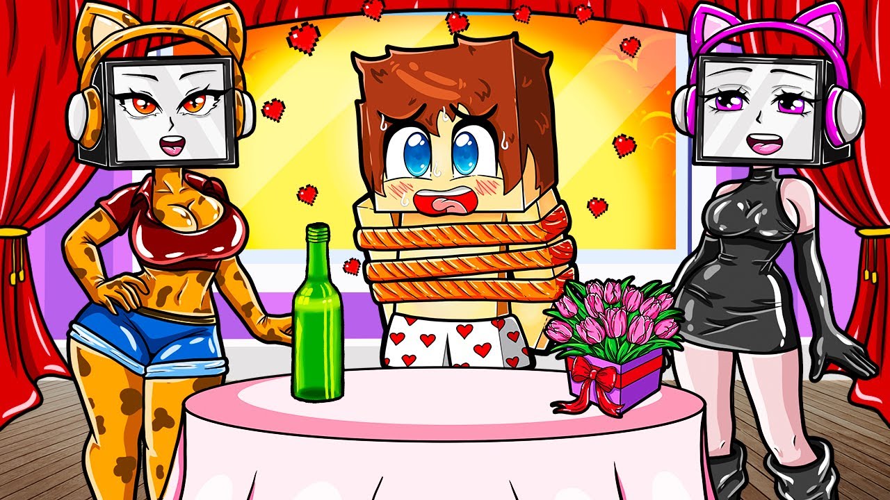 Я СБЕЖАЛ СО СВИДАНИЯ КОШКИ И ЛЕОПАРД ДЕВУШКИ В МАЙНКРАФТ! КРАСЯ CAT TV WOMAN MINECRAFT