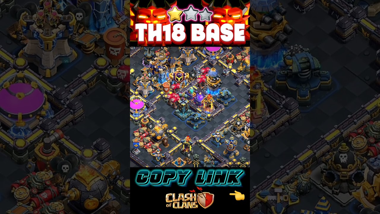 Лучшая база для Легенды против 2 TH18 || База для продвижения по трофеям TH18 #coc #clashofclans ...