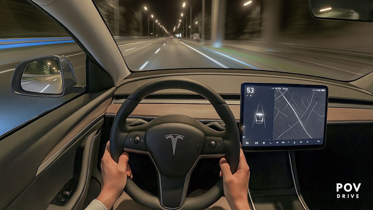 2024 Tesla Model Y — Night POV Drive 