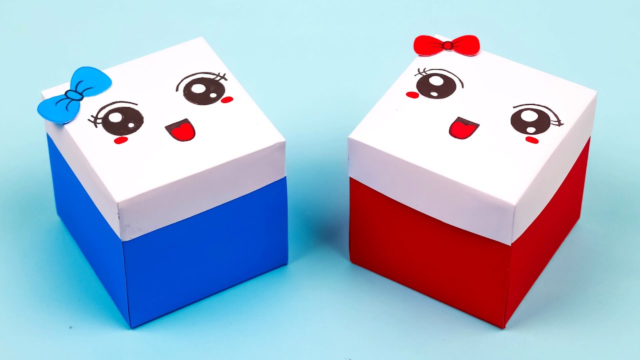 Gift box making with paper easy and beautiful - How to make birthday surprise gift box