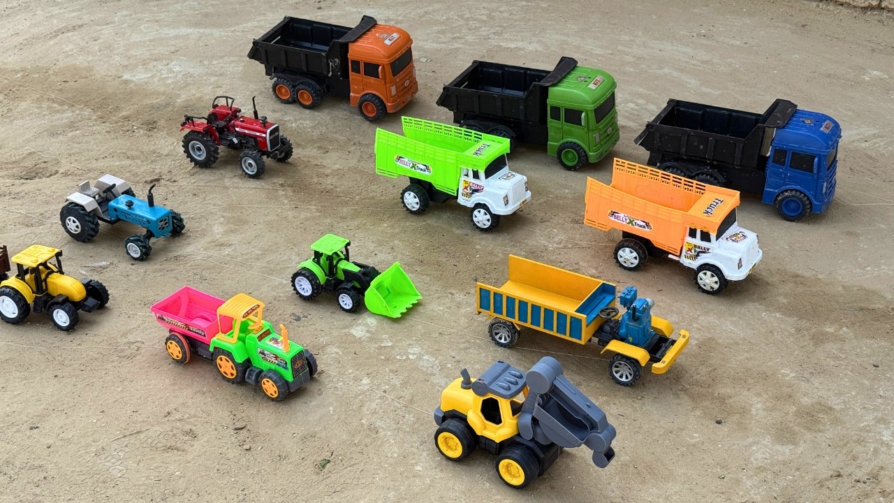 JCB 5cx fully loading sand HMT tractor | Sonalika rx60 tractor I cartoon tractor video@PwnCreator
