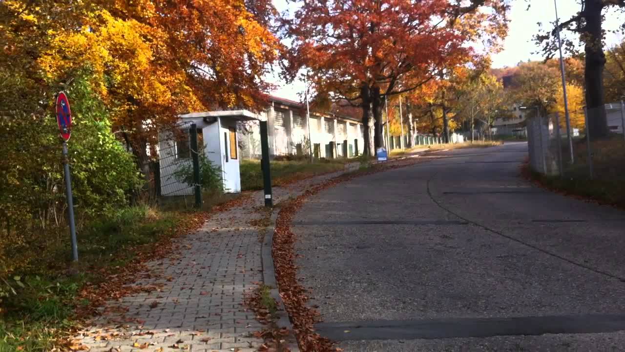 Walking up the hill to the old army post in Darmstadt, Germnay