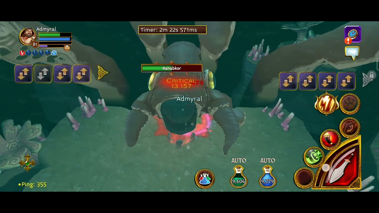 Arcane Legends - Solo Elite Rahab 2nd try (10m damage using neptaris + New warrior kraken arm + Ult)