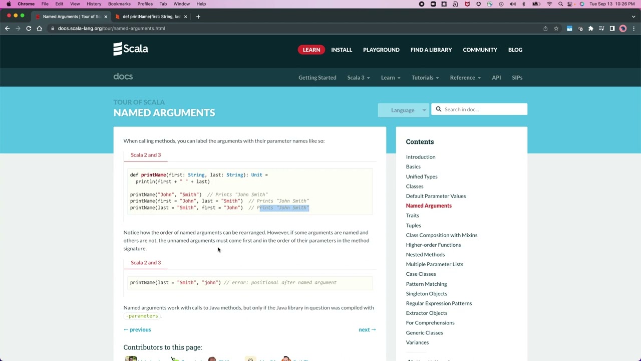 Scala: Named Arguments