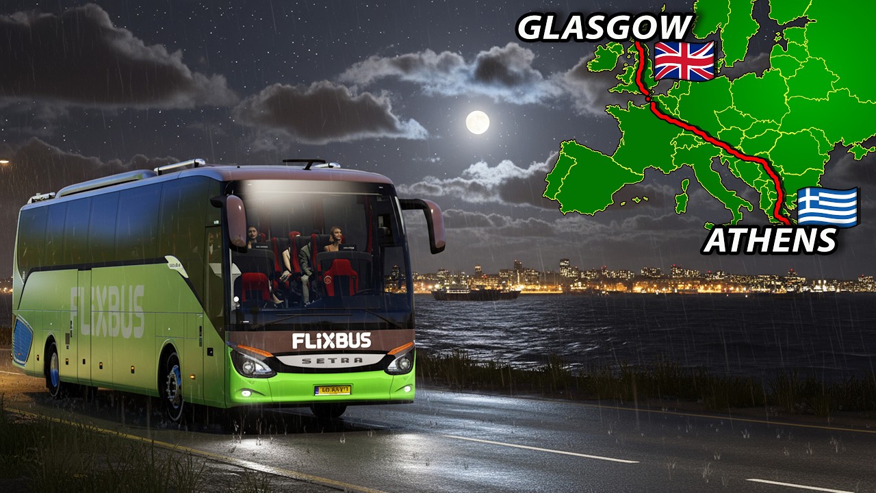 ETS 2 Long Bus Trip From Athens to Glasgow | Euro Truck Simulator 2