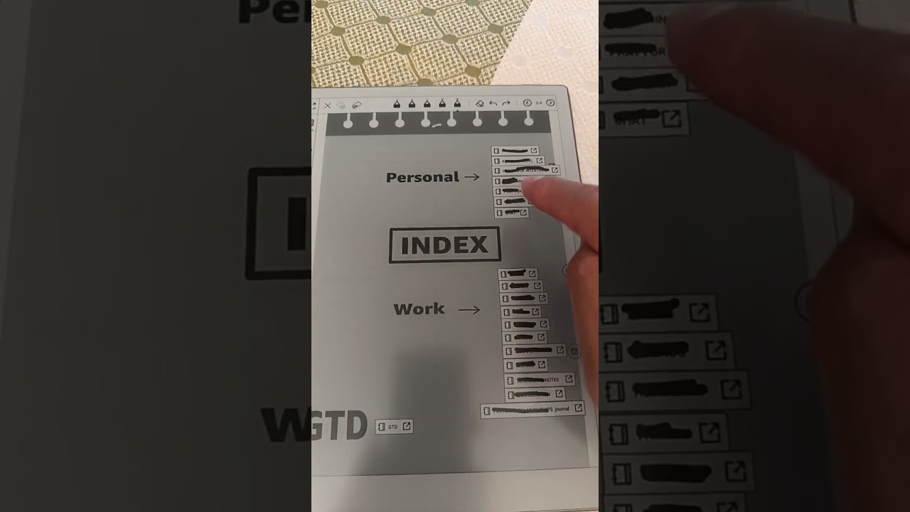 BOOX GO 10.3 with custom made INDEX for notes #e-ink #productivityhacks #boox