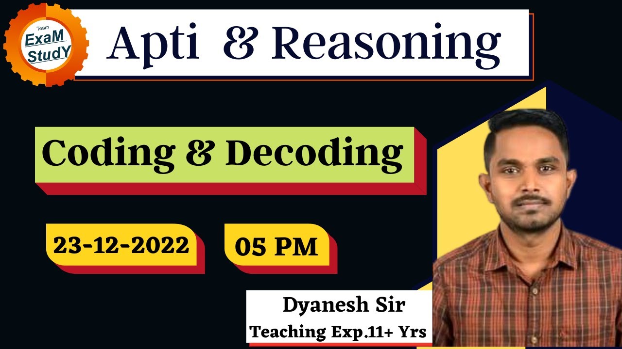 Reasoning | Coding & Decoding | By - Dyanesh Sir