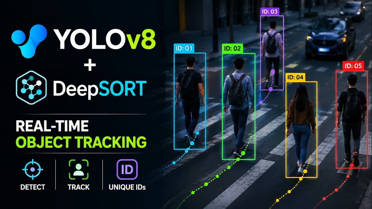Real-Time Object Tracking with YOLOv8 and DeepSORT | Assign Unique IDs to Moving Objects