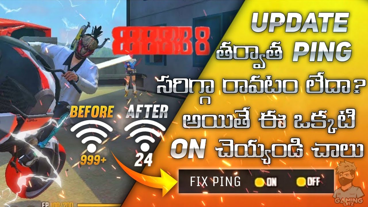 How to Solve Ping Problem in Telugu in Free Fire 🔥 | 999+ Ping Solution | Easy trick | Gaming Litz |