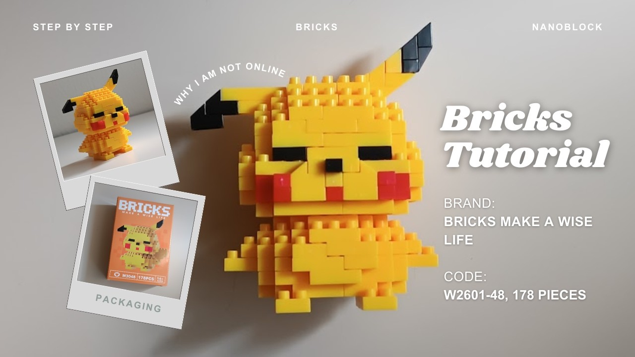 How to Build Pikachu Pokemon Building Blocks | Bricks Make a Wise Life M3048 Tutorial
