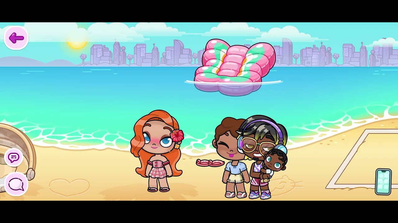 Dia de Praia no avatar word, com o bebê novo que tem na família 👶