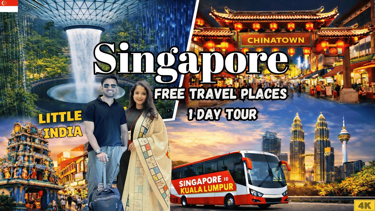 Changi Airport Singapore 2026 Top Free Travel Places, Little India, China Town, Malaysia by Bus 4k🇸🇬
