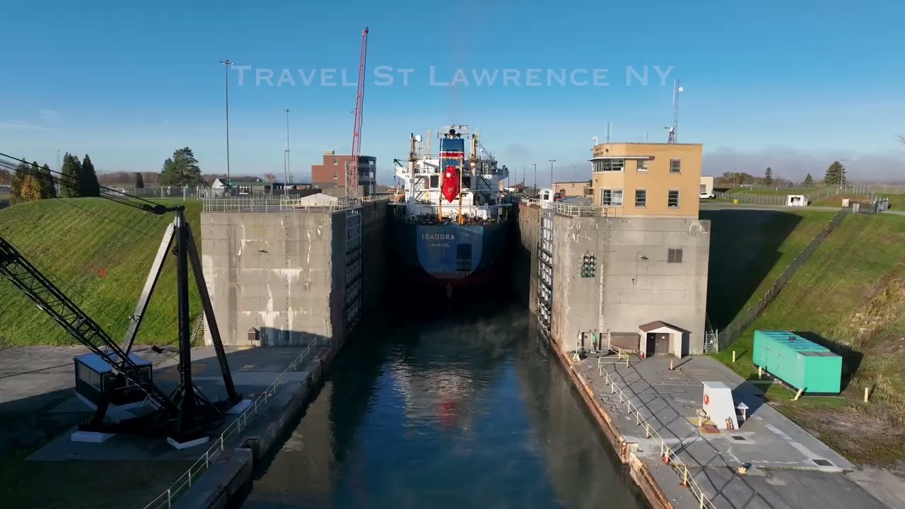 Through the Eisenhower Lock in under 3 minutes on the St. Lawrence River.