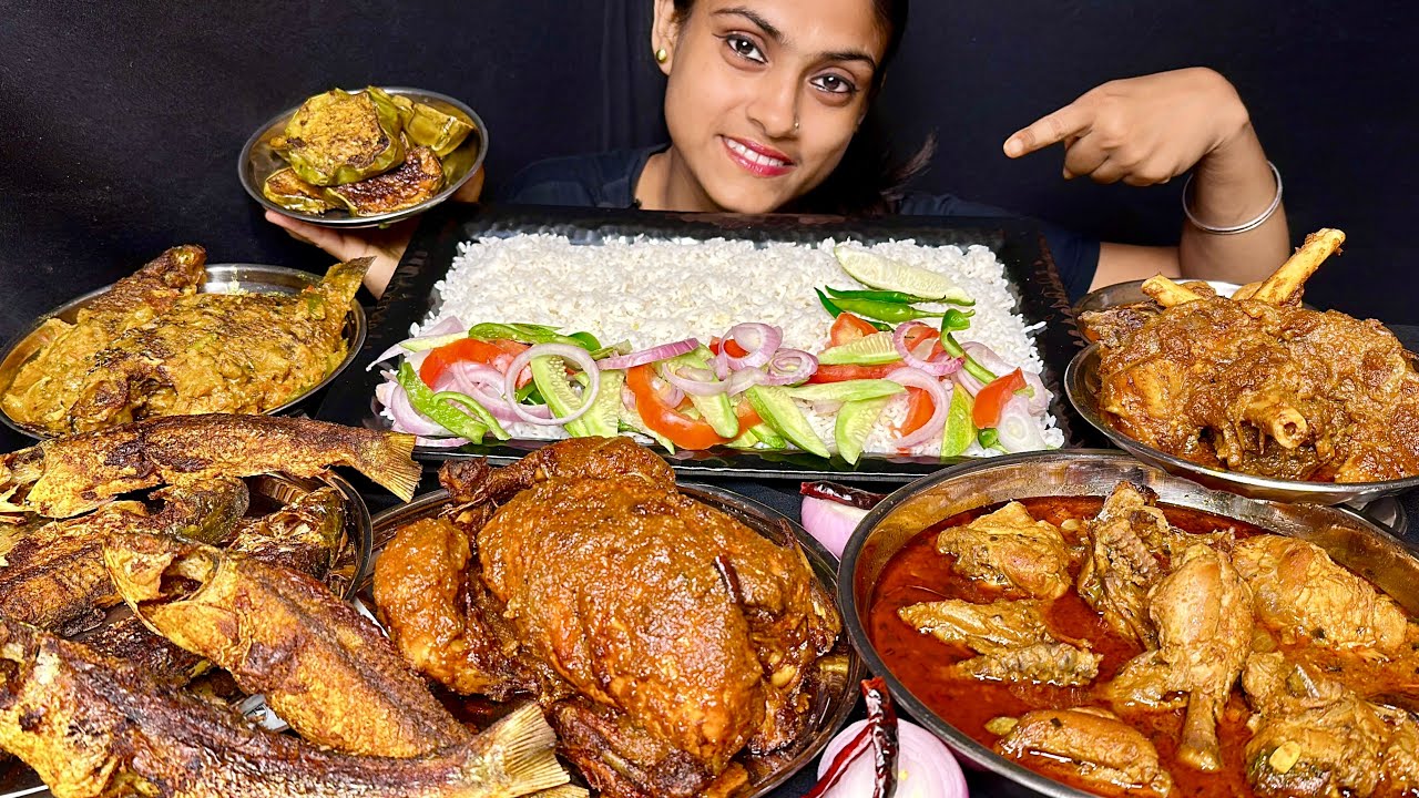 1Kg Fish Fry Mutton Curry Whole Chicken Curry Chicken Thai Curry Fish Curry Baingan Fry Rice Eating