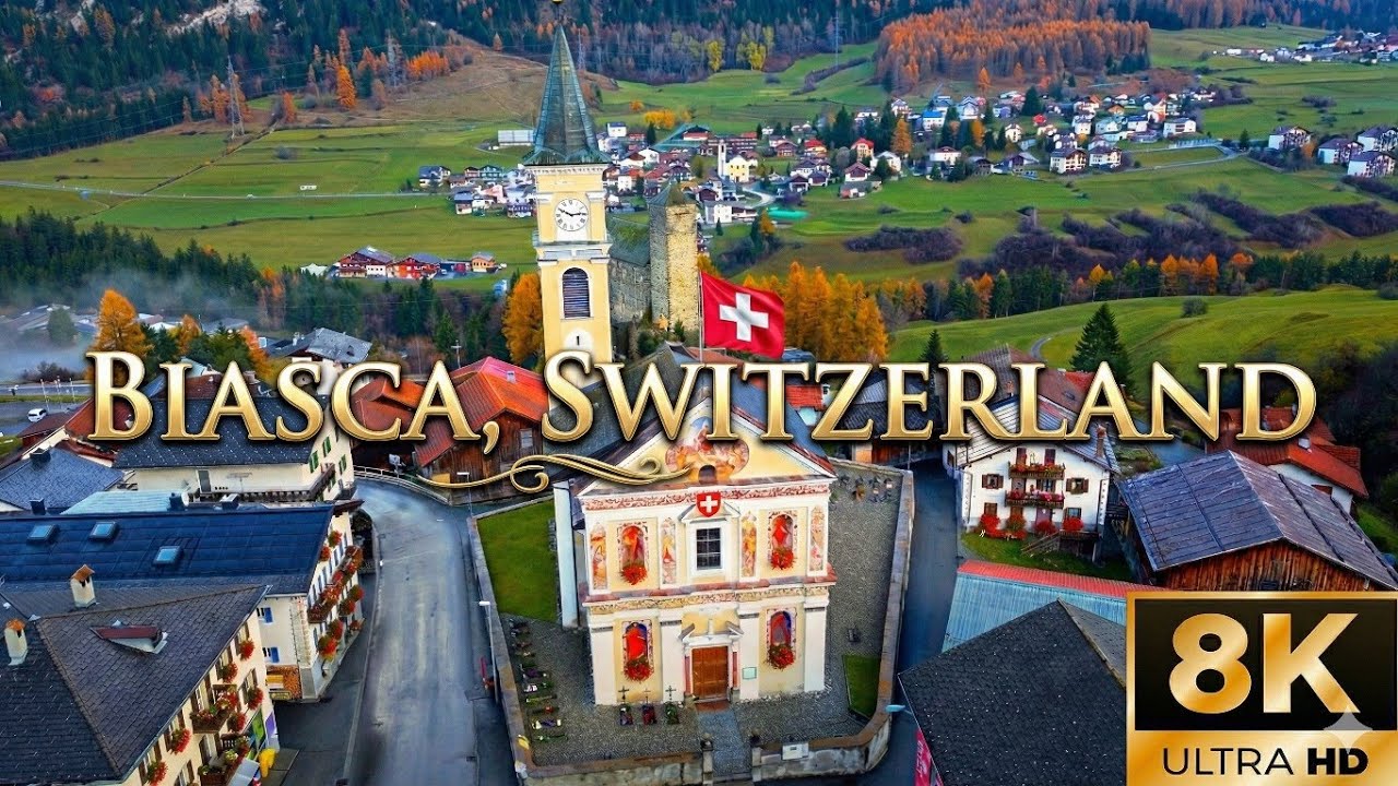 #Biasca, #Riom, Riviera, Ticino, #Switzerland, #autumn #2023, #Landscape #8K #Drone #cinematography