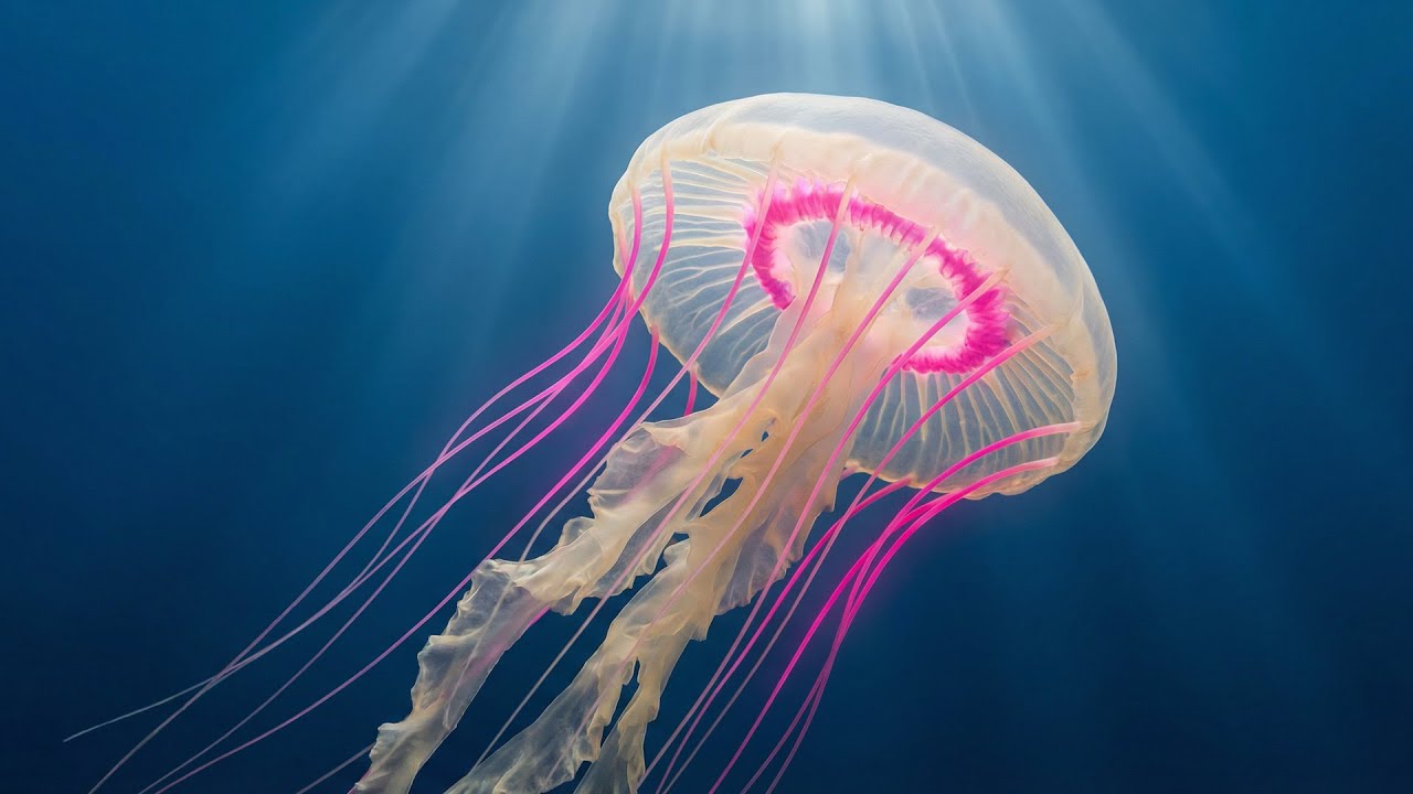 Neon Jellyfish Ocean – Ambient for Focus, Relax & Sleep (1 Hour)