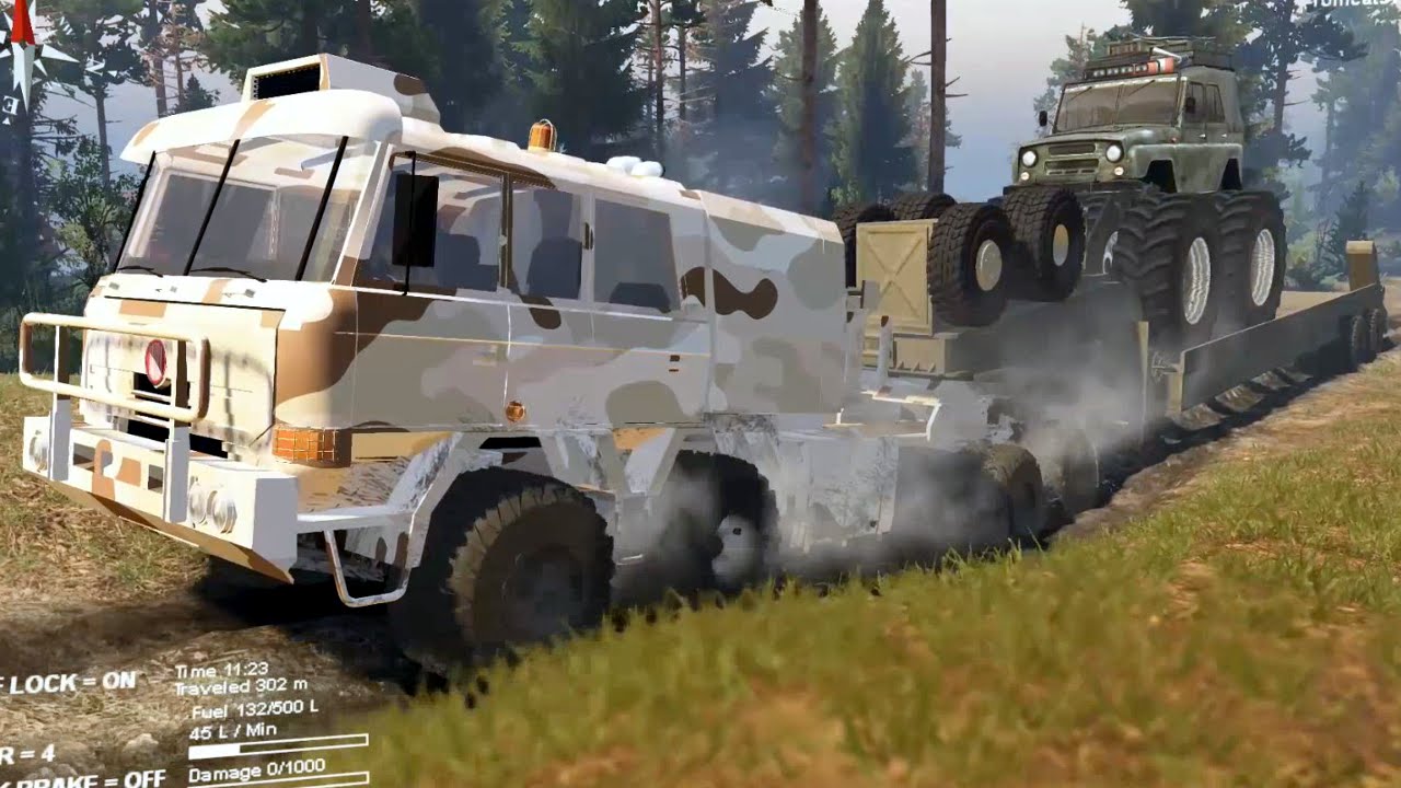 Spin Tires Tatra 10x10 TOWING CHALLENGE UAZ Mud Truck
