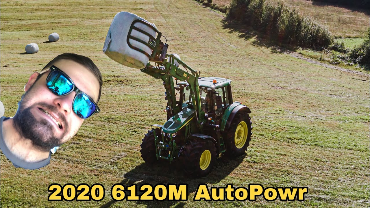 6R? Nein Danke! John Deere 6120M AutoPowr beim Ballentransport