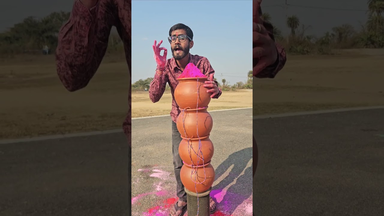 4 Matkas, 4 Holi Colors, and 1 Crazy Explosion! Watch this festive blast now! #Holi2025 #experiment