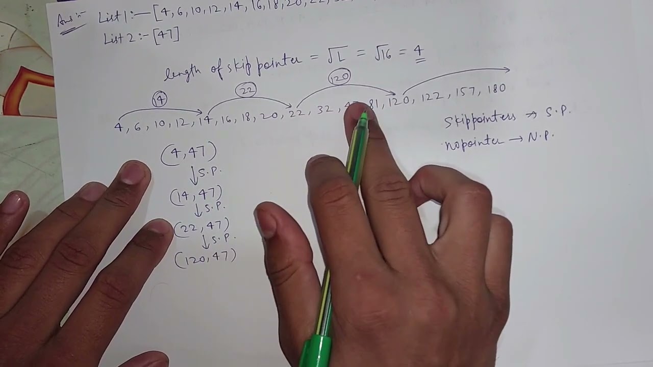 Solving Skip Pointer Numericals in IRS | Information Retrieval System | Pratul