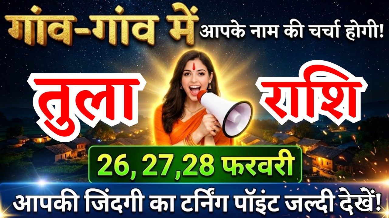 26, 27, 28 फरवरी, तुला राशि वालों गांव गांव में आपके नाम की चर्चा होगी, Tula Rashi