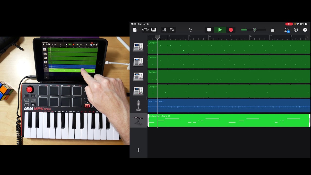 Making a Chill Hop Tune on iPad Garageband and Akai MPK Mini Mk II in 10 mins