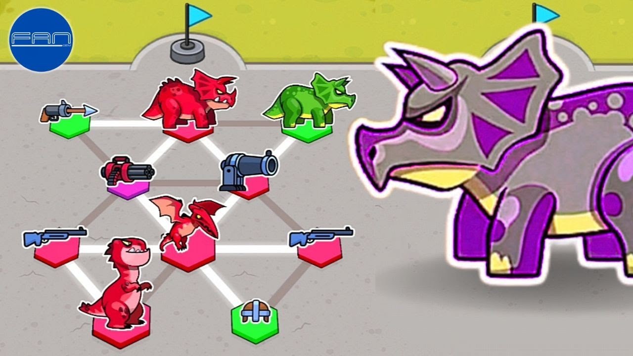 Фиолетовый ТРИЦЕРАТОПС ПОБЕДИТЕЛЬ в Hexfire - Dino Wars