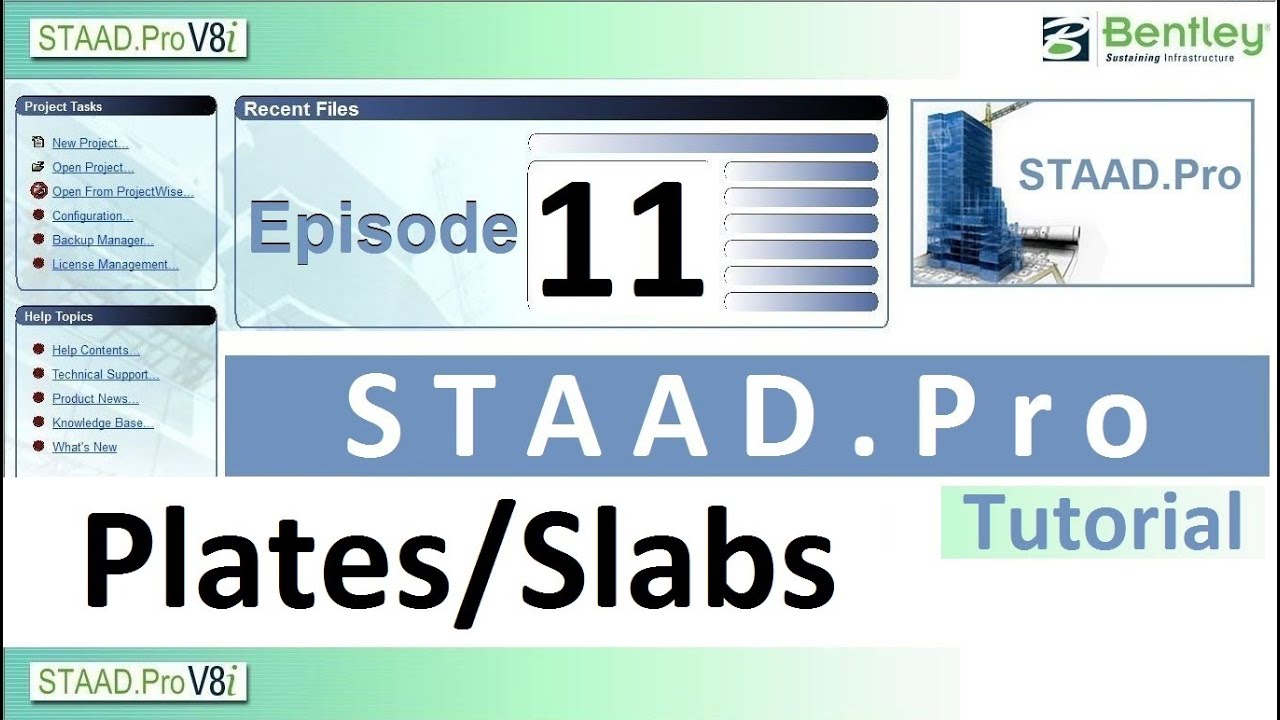 #11. Creating Slabs or Plates in STAAD.Pro | How to use Add Plate command