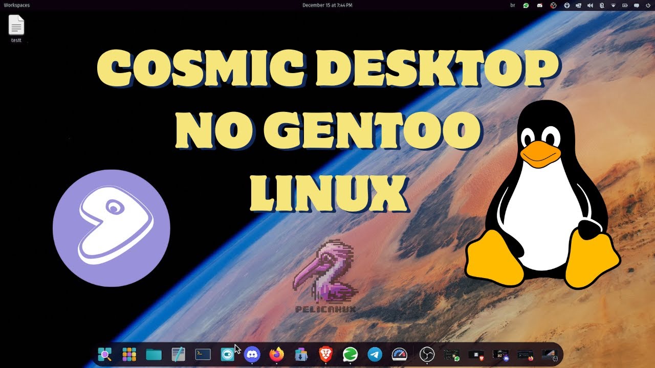 Testando Cosmic Desktop no Gentoo Linux!